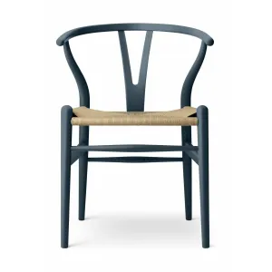 Carl Hansen Ch24 Wishbone Chair Oak, North Sea Blue/Natural Corded