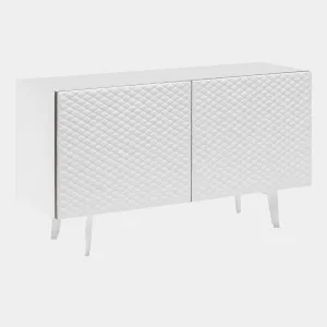 Cattelan Italia Absolut - 2 Door Sideboard In GF69 Graphite Structure & Soft Leather Doors