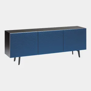 Cattelan Italia Absolut - 3 Door Sideboard In GF69 Graphite Structure & Soft Leather Doors