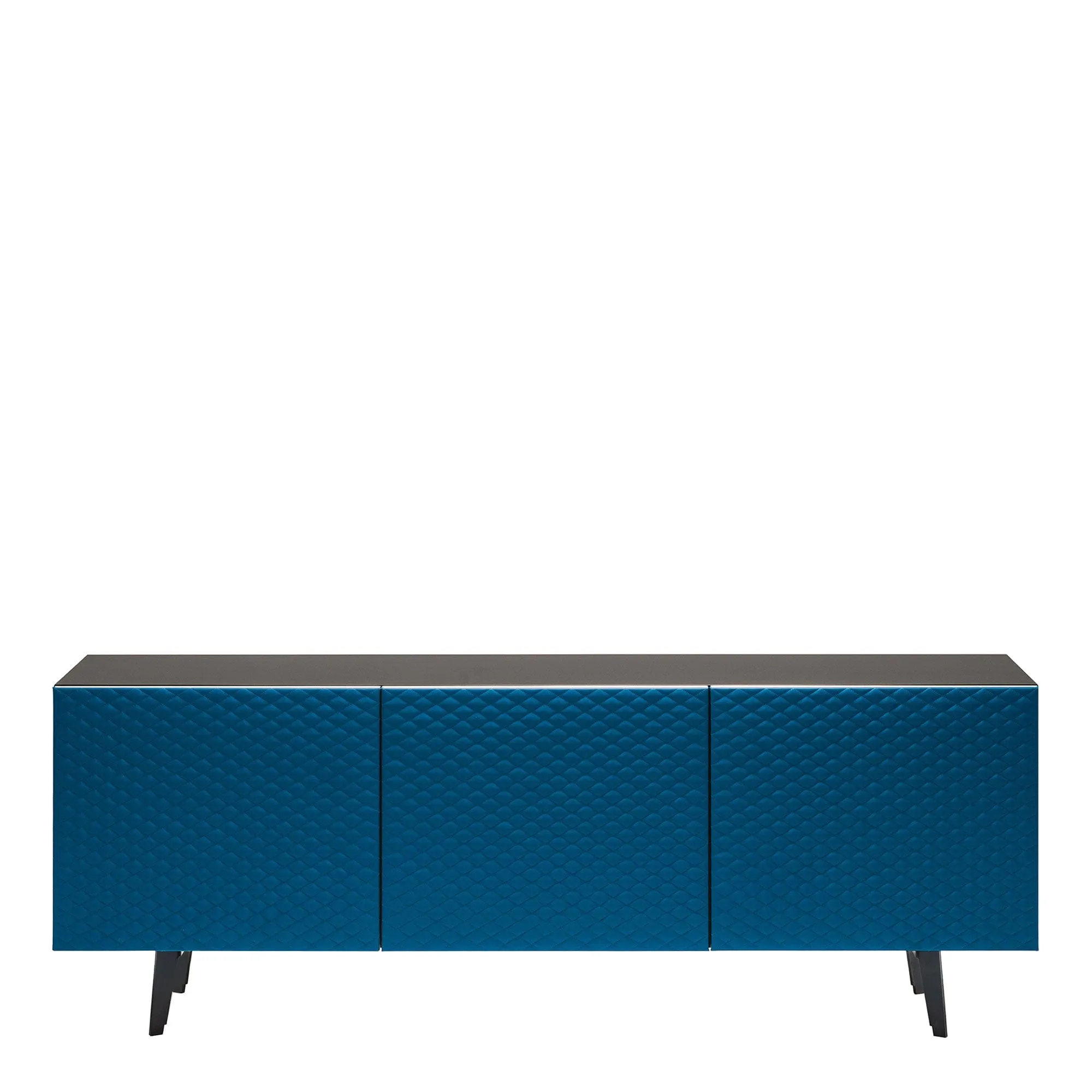 Cattelan Italia Absolut - 3 Door Sideboard In GF69 Graphite Structure & Soft Leather Doors