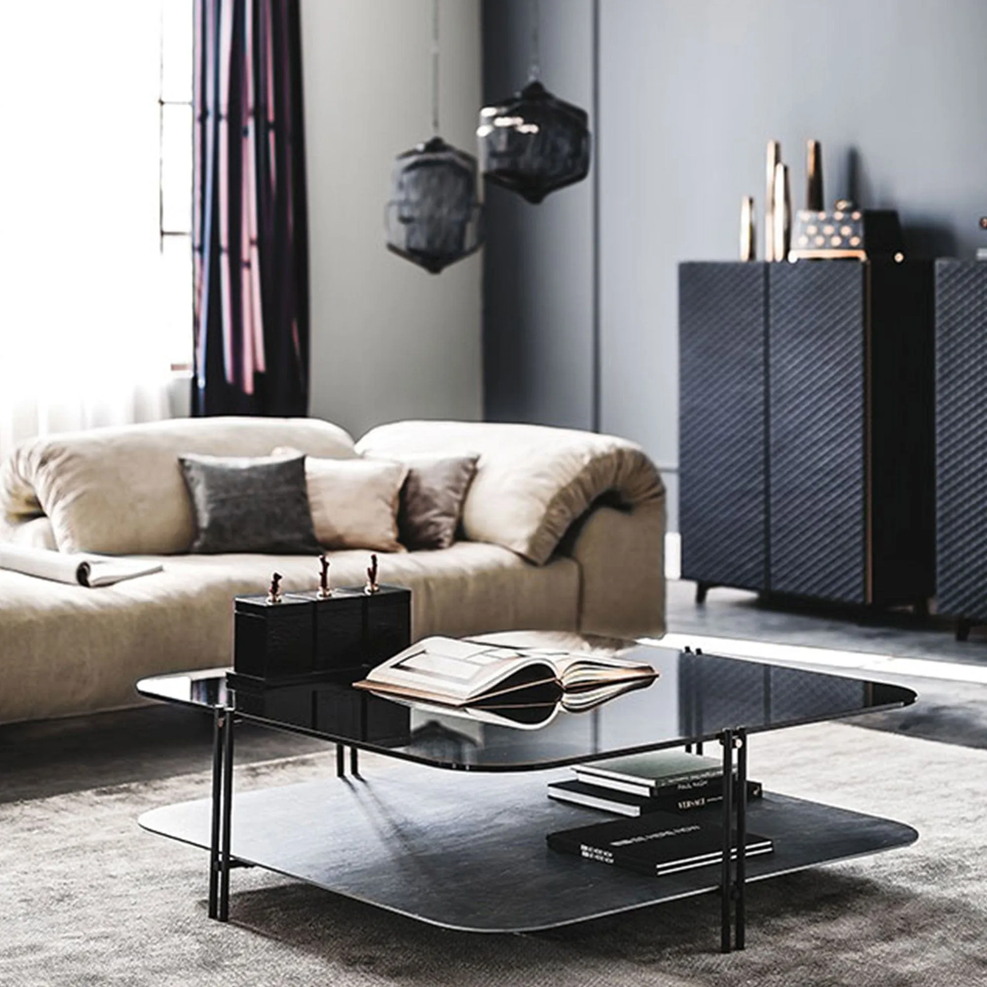 Cattelan Italia Biplane - Coffee Table In Fumé Glass