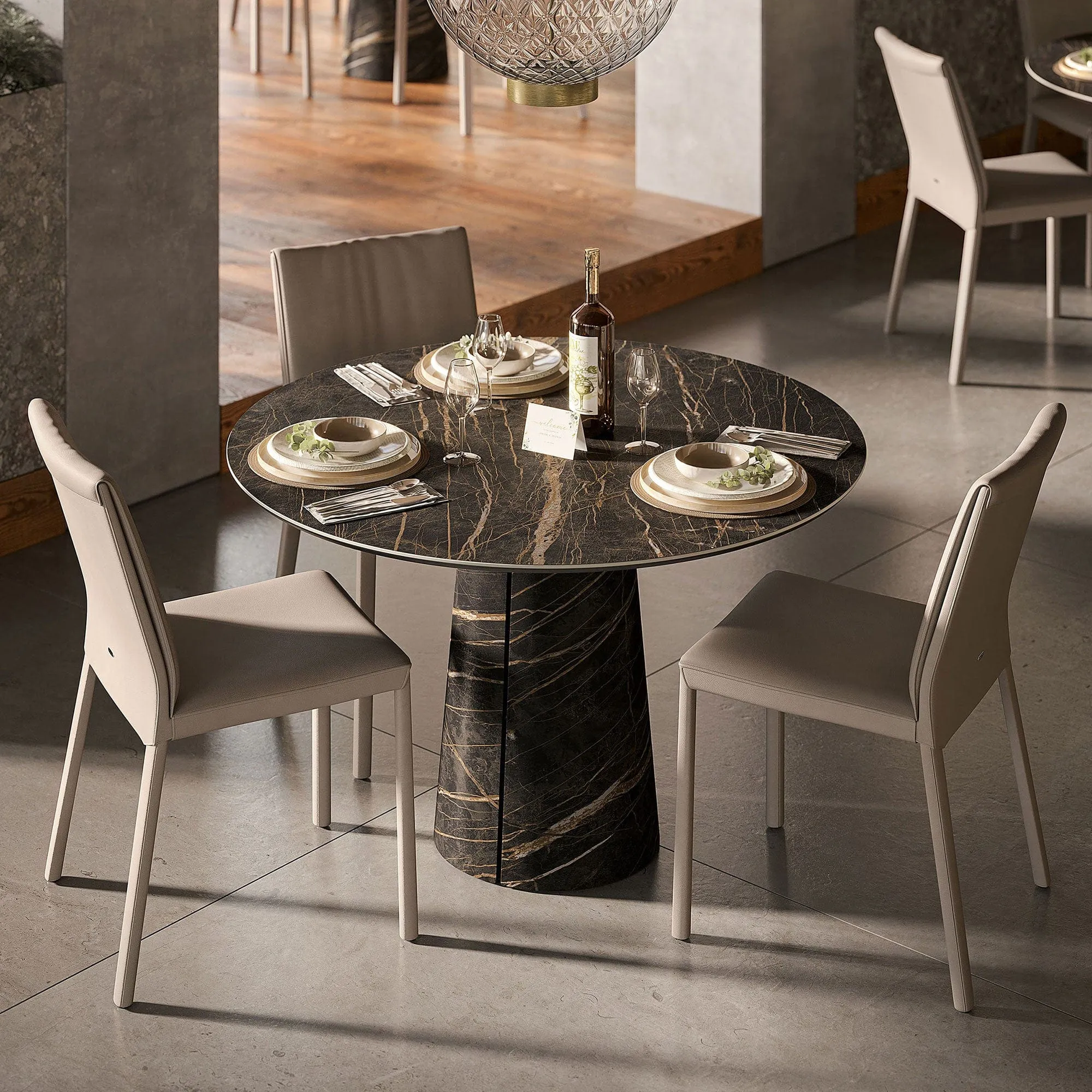 Cattelan Italia Cuba Bistrot - Round Dining Table In Keramik