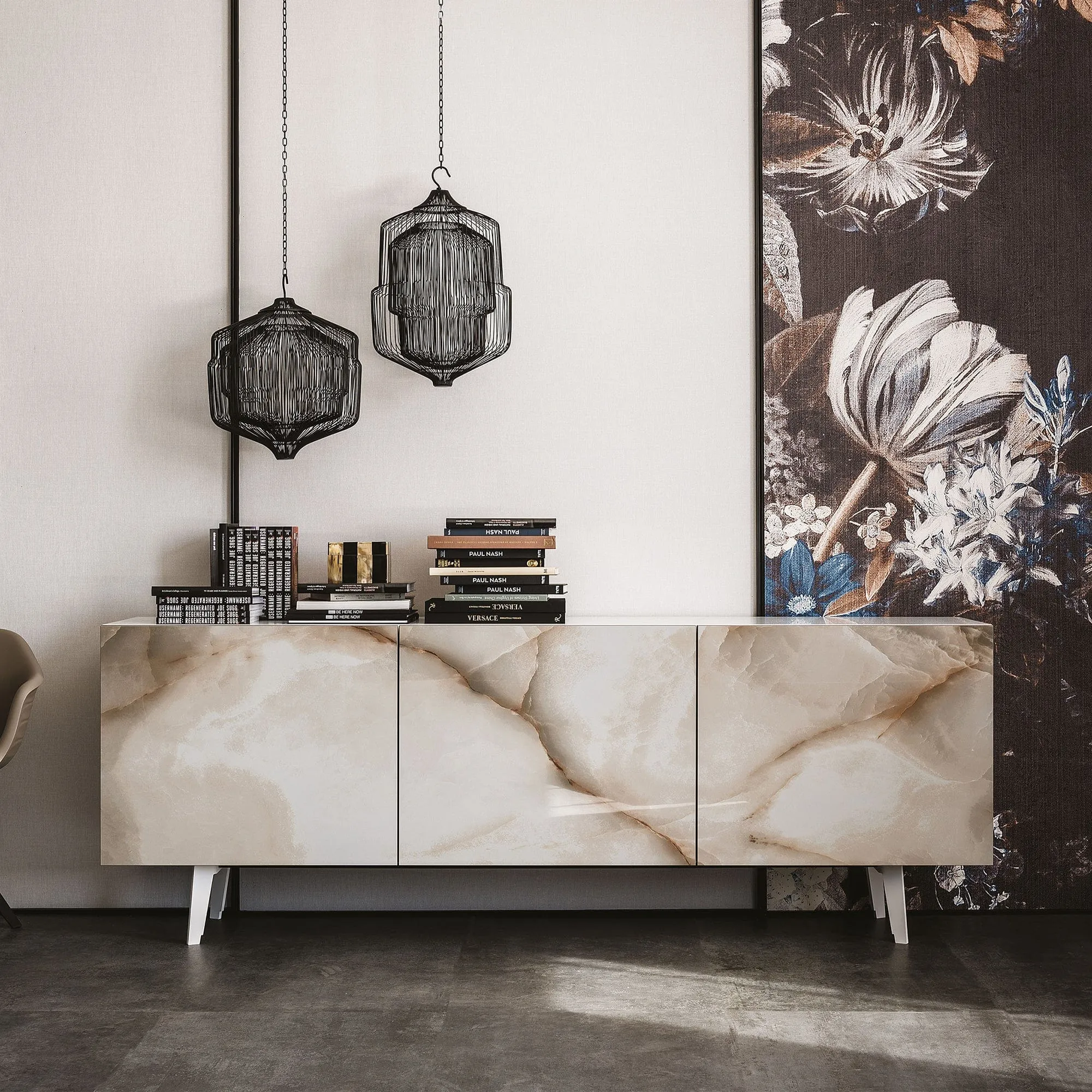 Cattelan Italia Metropol - 3 Door Sideboard In GF71 White