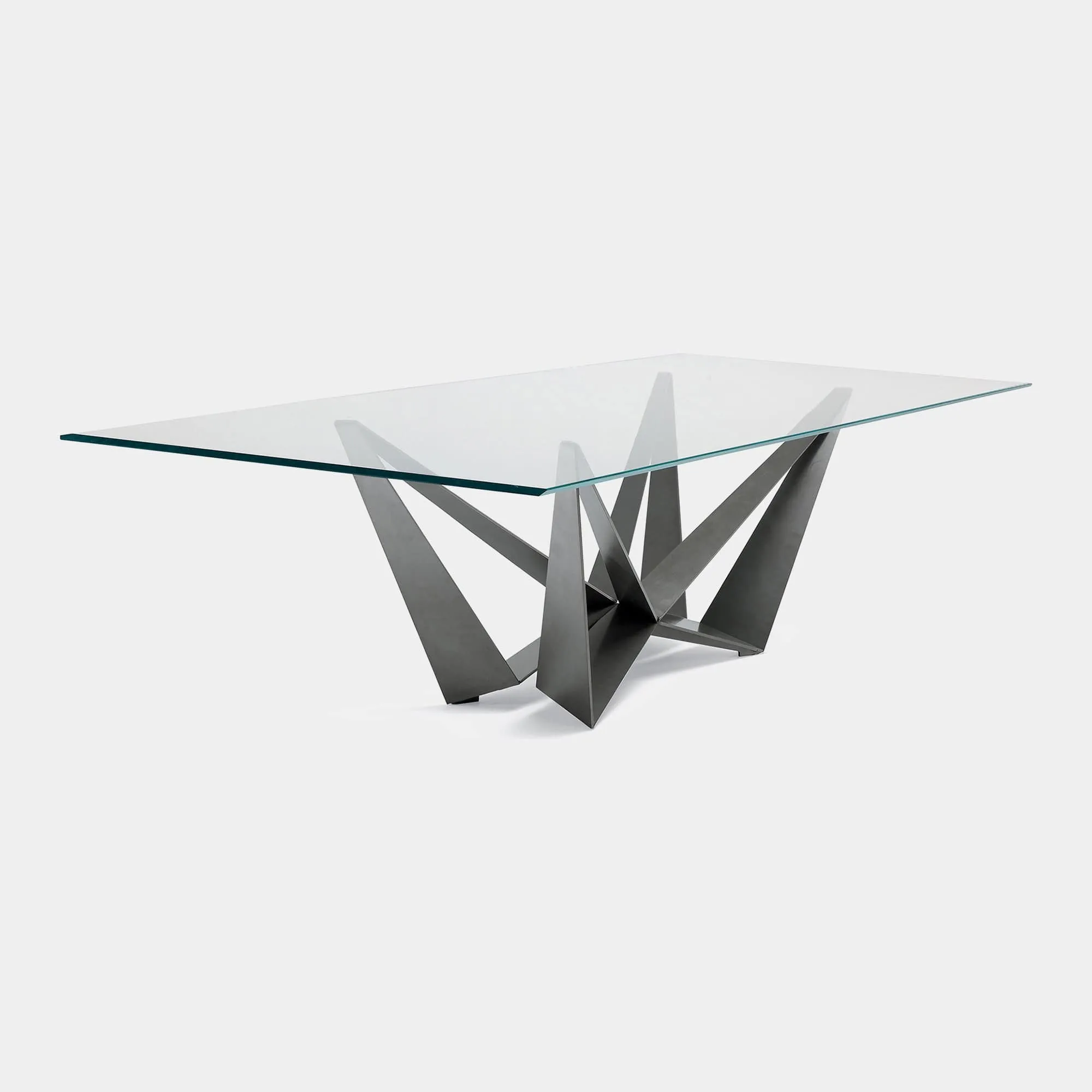 Cattelan Italia Skorpio - Dining Table In Clear Glass & Graphite Base