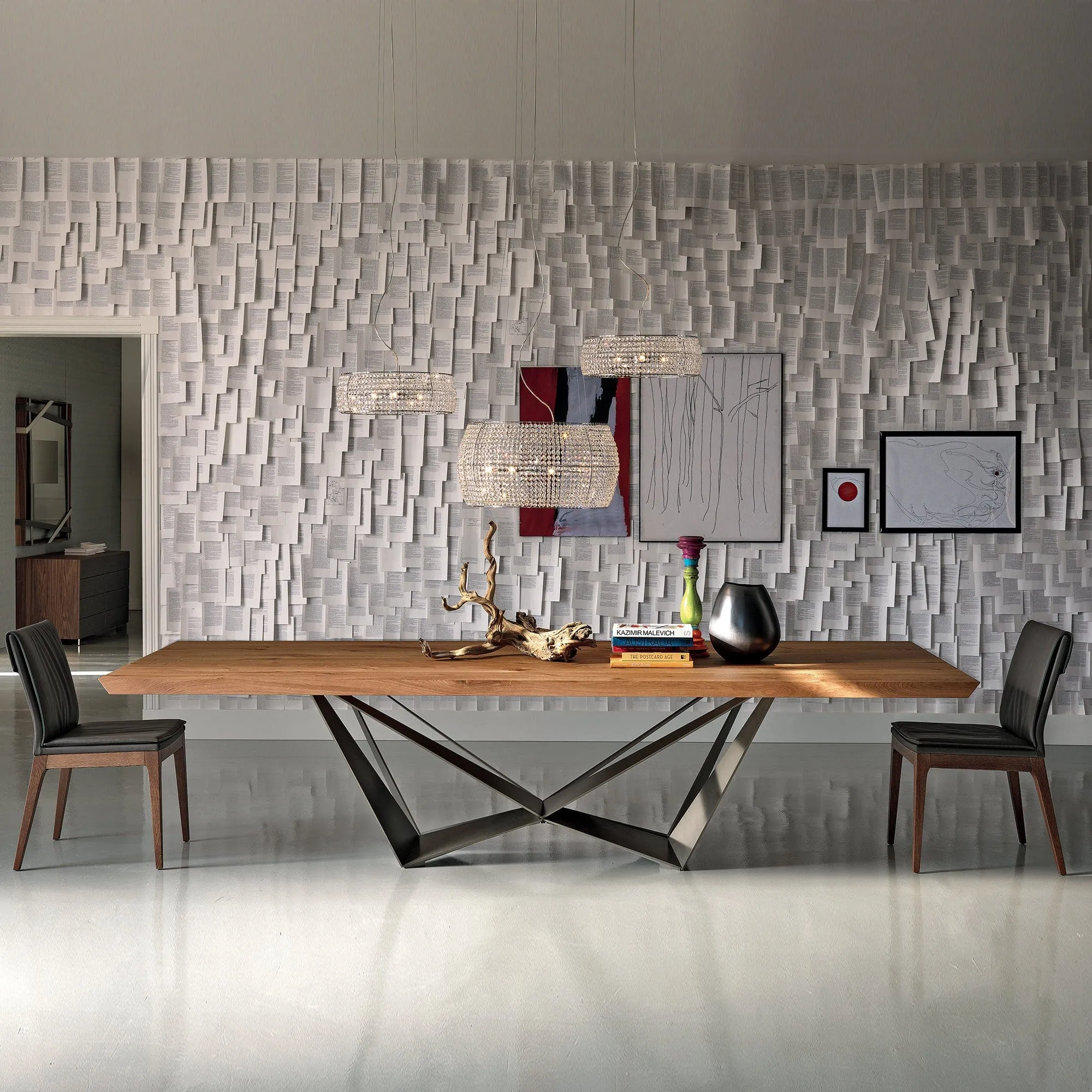 Cattelan Italia Skorpio - Dining Table In Wood Canaletto Walnut