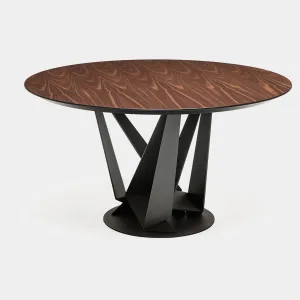 Cattelan Italia Skorpio - Round Dining Table In Canaletto Walnut