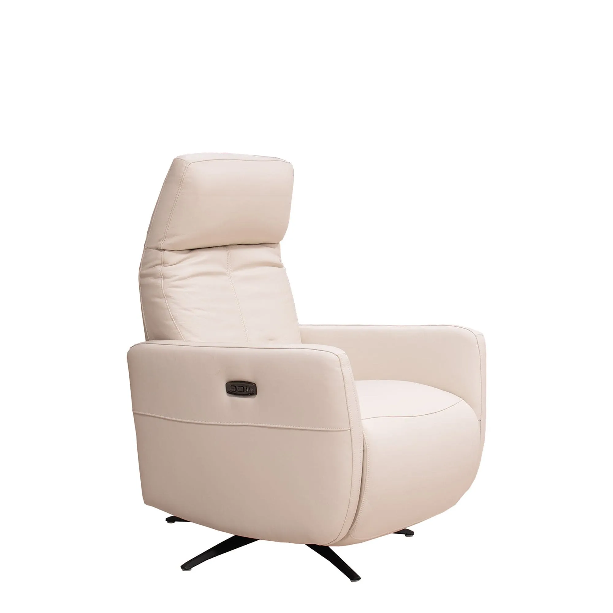 Cayenne - Swivel Recliner Chair In Leather With Toggle Switch & Battery Pack