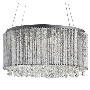 Chrome 8 Light Crystal Suspended Light
