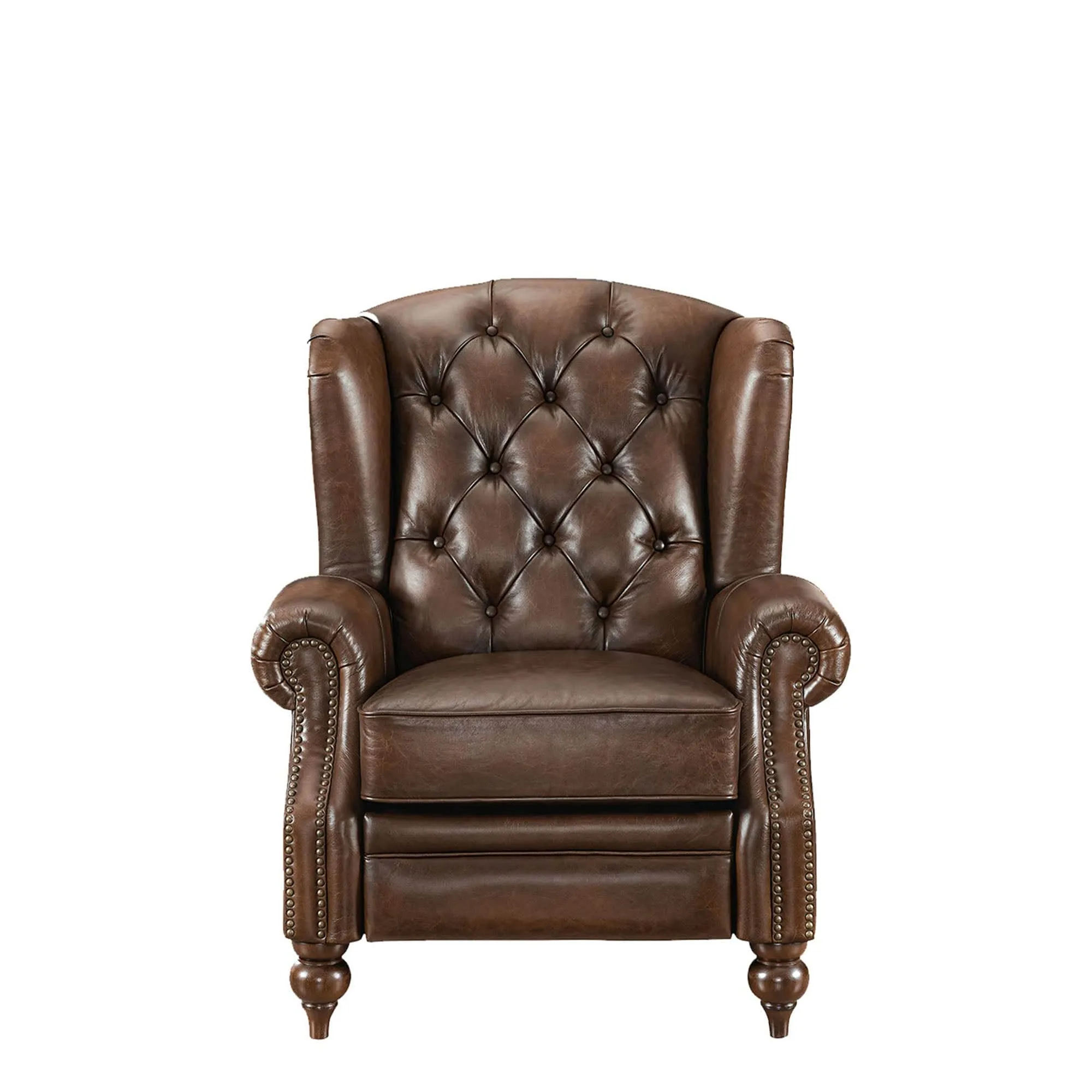 Churchill - Push Back Wing Chair In Leather