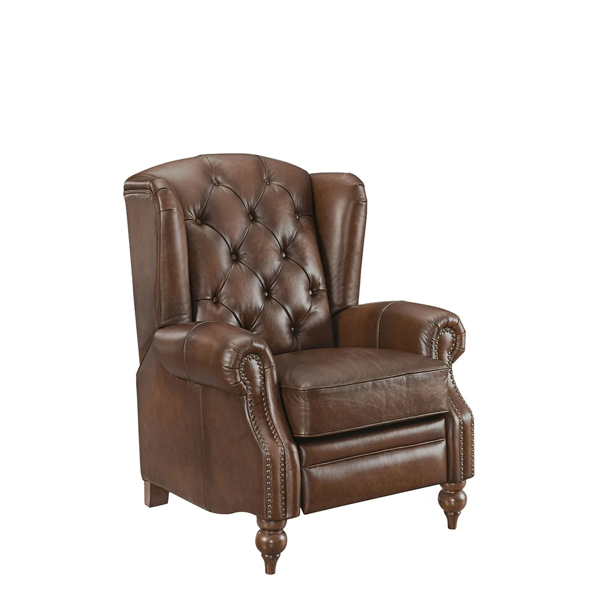 Churchill - Push Back Wing Chair In Leather