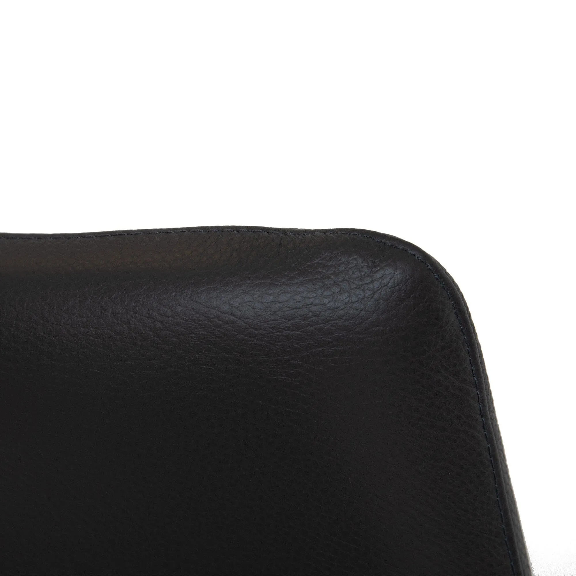 Clover - Dining Chair In Leather With Black Metal Legs