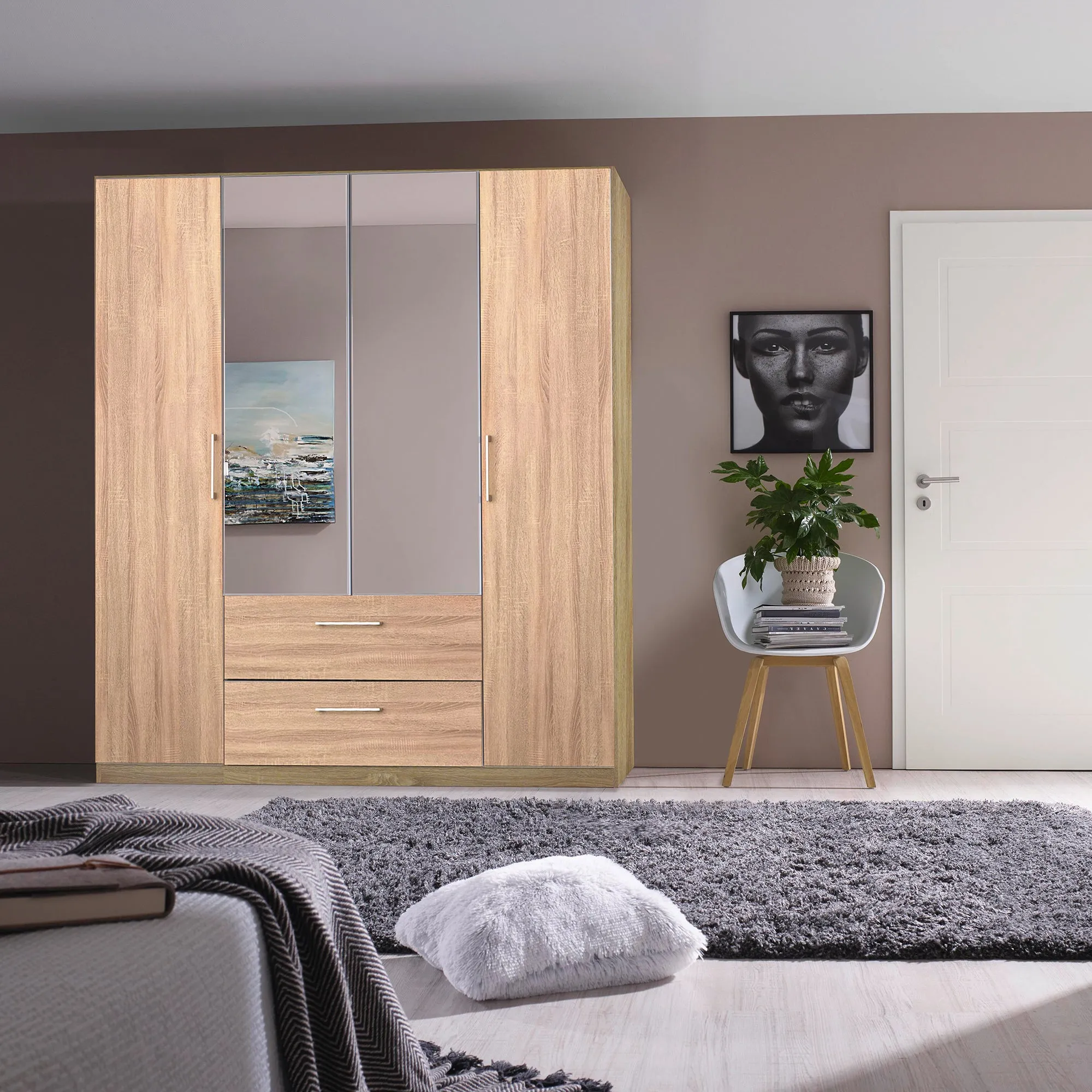Cologne - Mirrored Combi Wardrobe