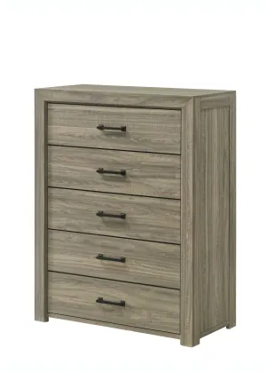 Dario 5-Drawer Dresser Chest - Light Brown, Beige