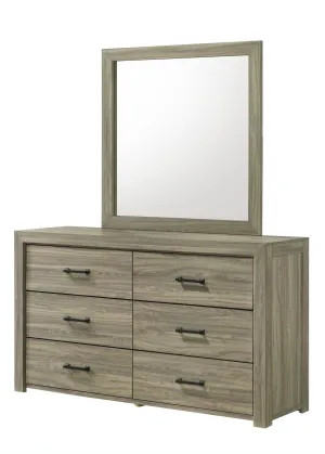 Dario 6-Drawer Dresser - Light Brown, Beige