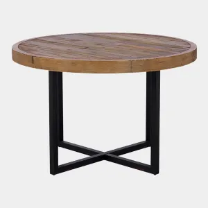 Delta - 120cm Round Dining Table In Reclaimed Timber