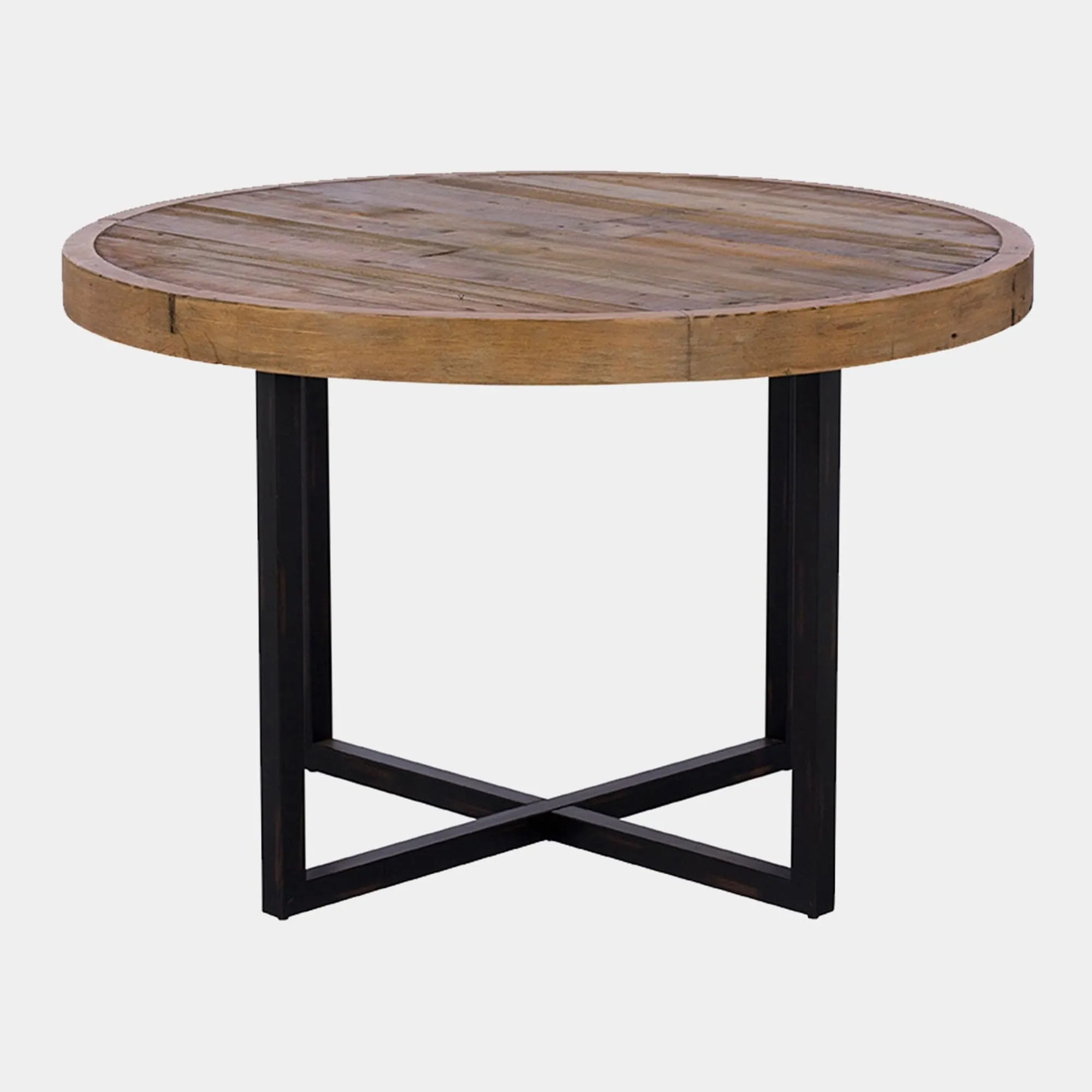 Delta - 120cm Round Dining Table In Reclaimed Timber