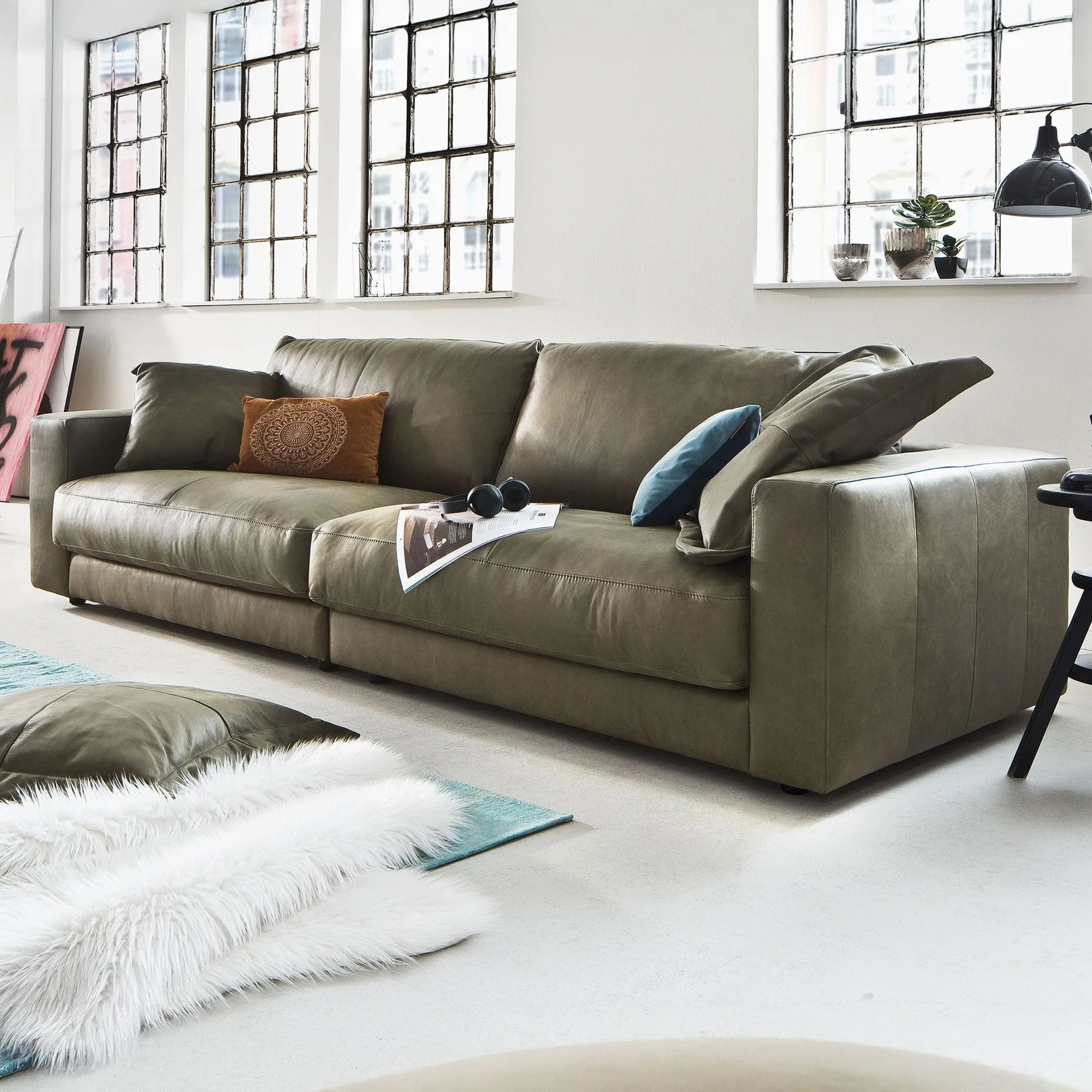 Domino - 4 Seat Sofa In Leather