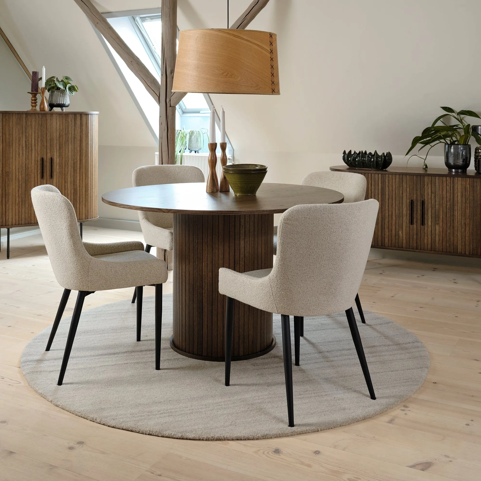 Eden - Round Coffee Table In Smoked Oak Finish