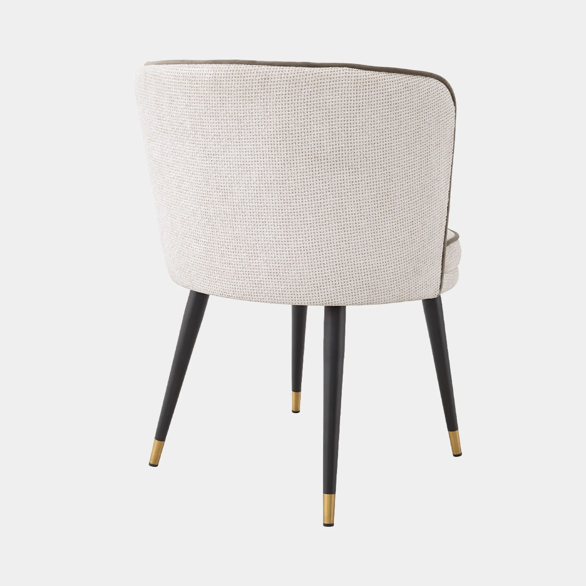 Eichholtz Grenada - Swivel Dining Chair Lyssa Off White and Greige Velvet Piping