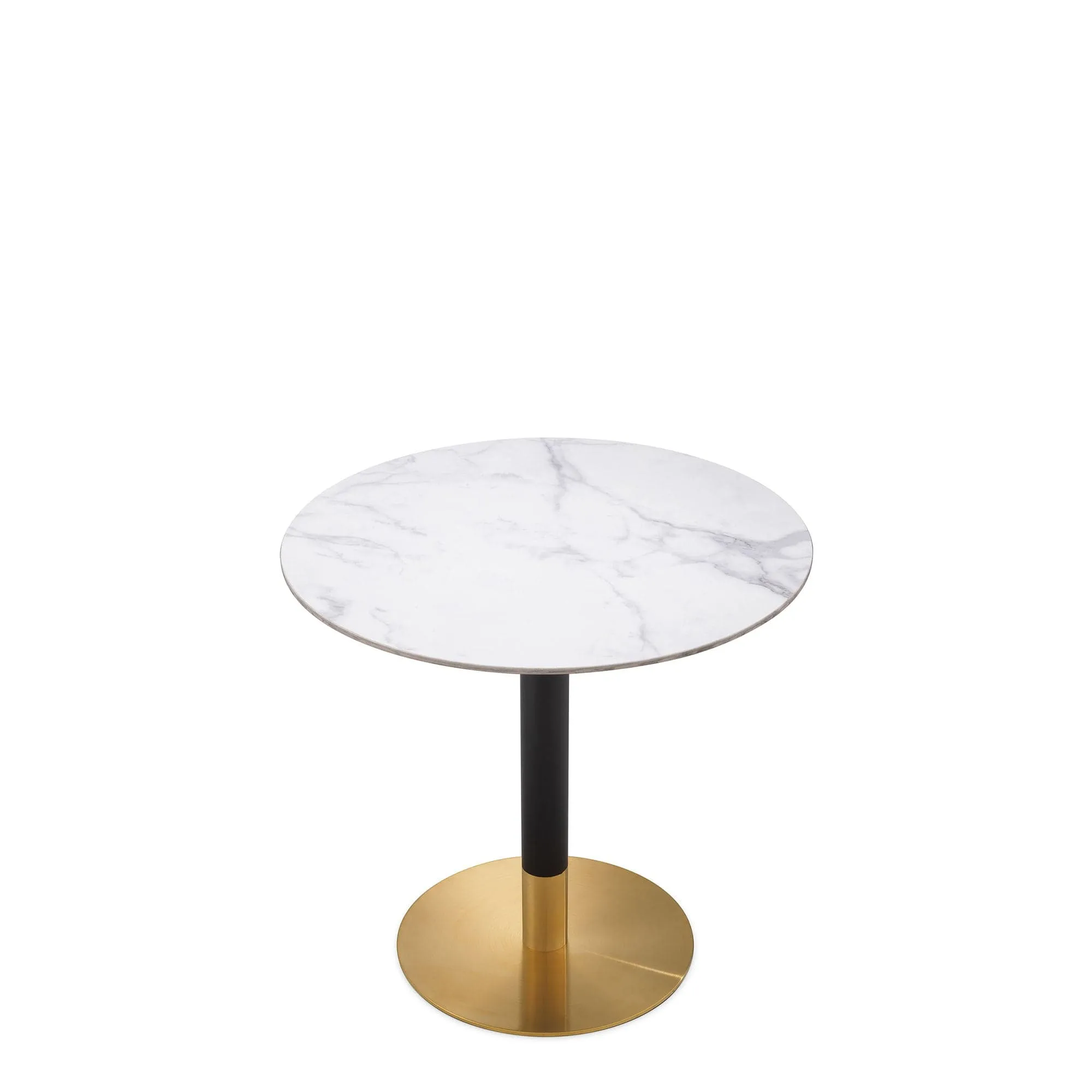 Eichholtz Trevor - 80cm Round Dining Table With White Ceramic Marble Top