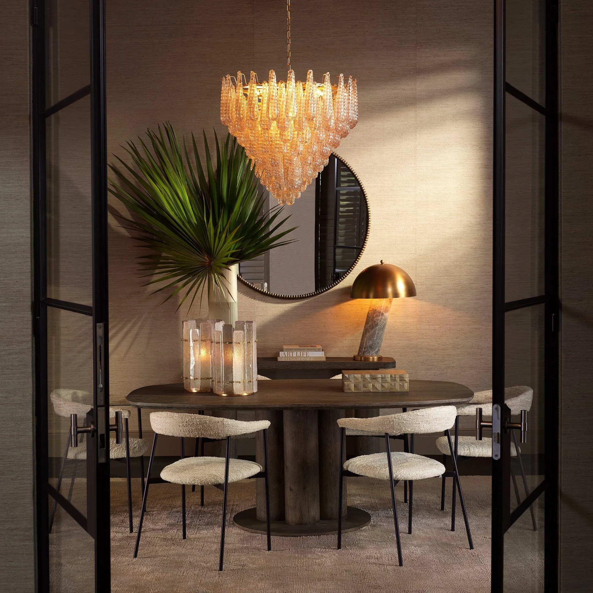 Eichholtz Westwood - 200cm Oval Dining Table - Silverstone Oak Veneer