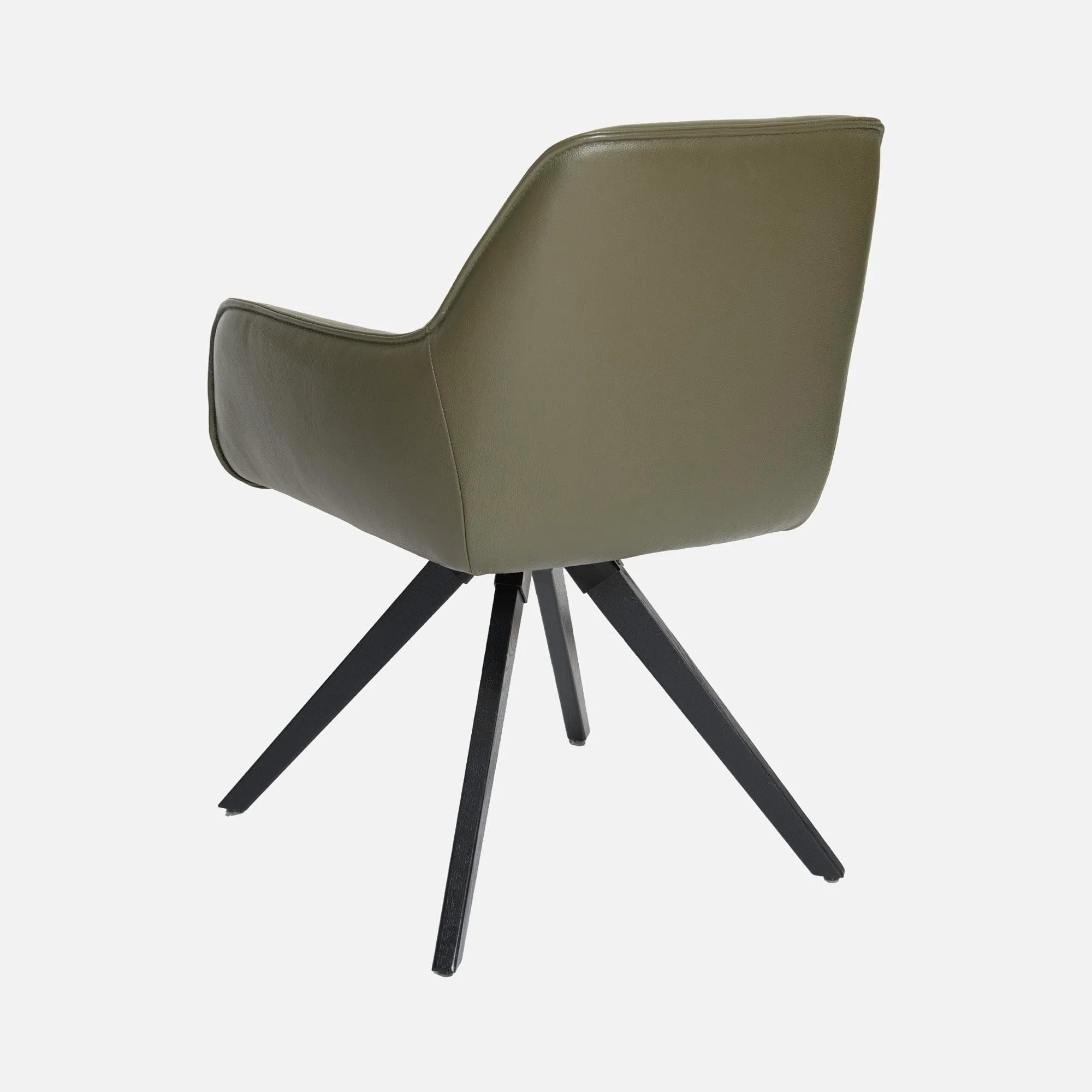Elara Swivel Chair - With Wooden Legs In Semi Aniline Leather