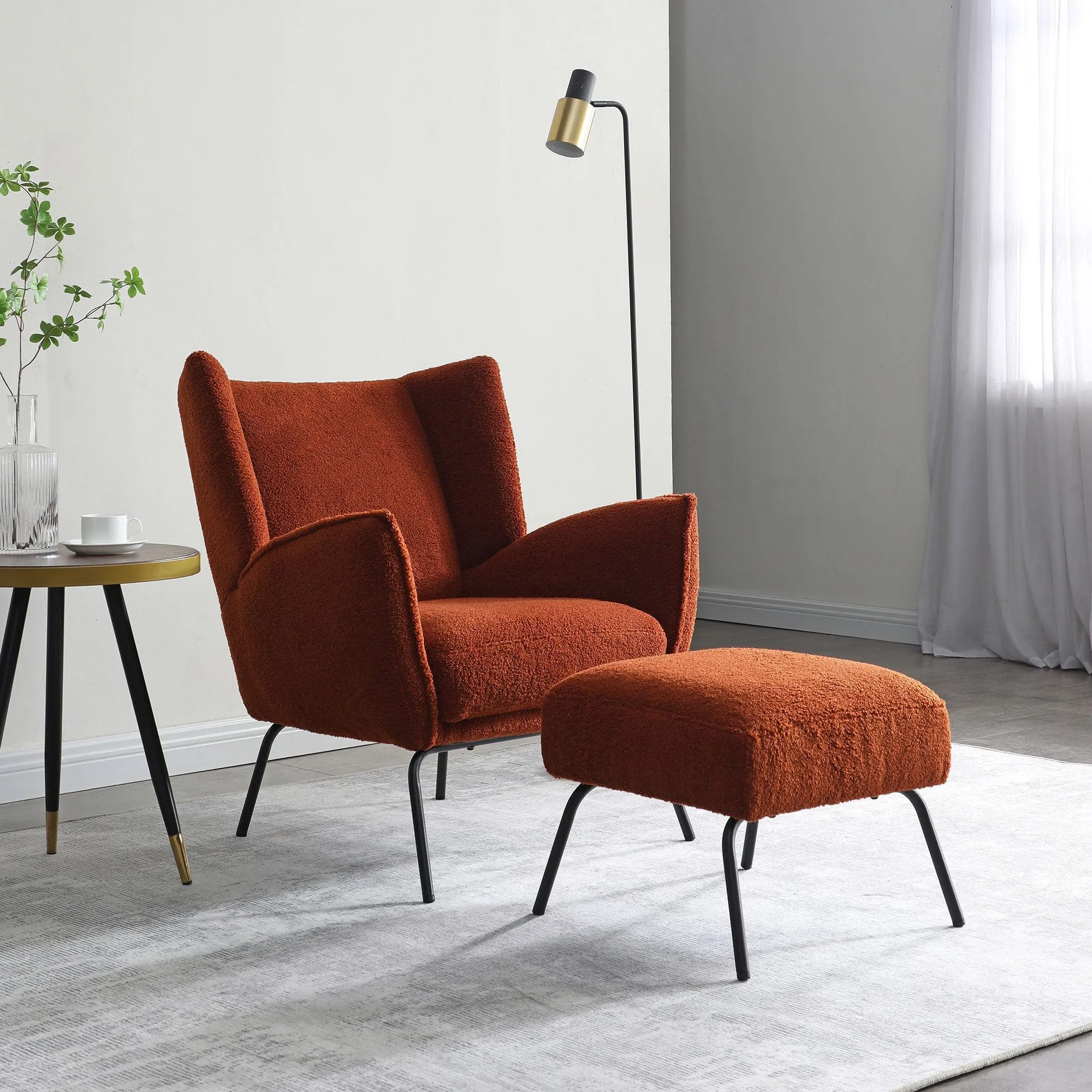 Eleanor - Accent Chair And Footstool In Fabric