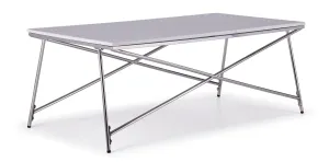 Farah 48" Coffee Table - White and Chrome