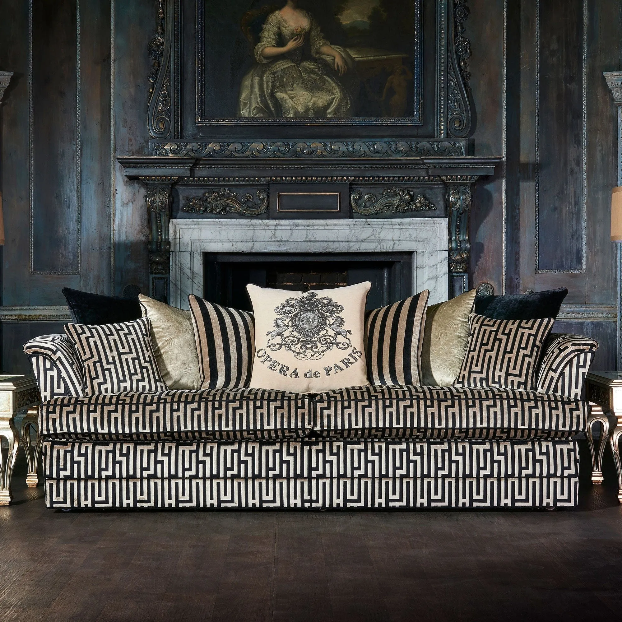 Fitzrovia - 3.5 Seat Hexagonal Back Sofa In Fabric