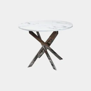 Florence - 100cm Dining Table In Grey Marble Effect
