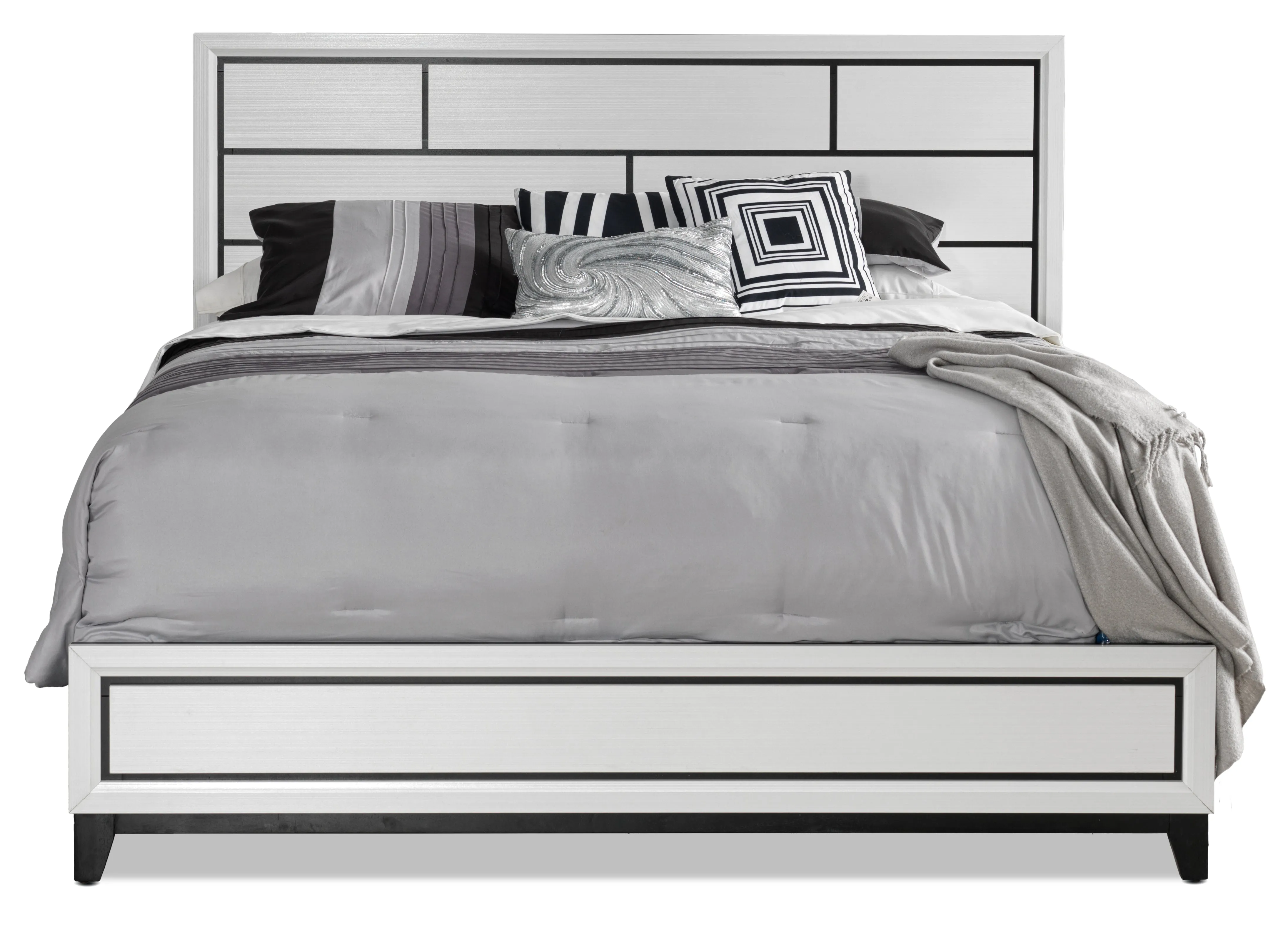 Fog 3-Piece Full Bed - White, Black