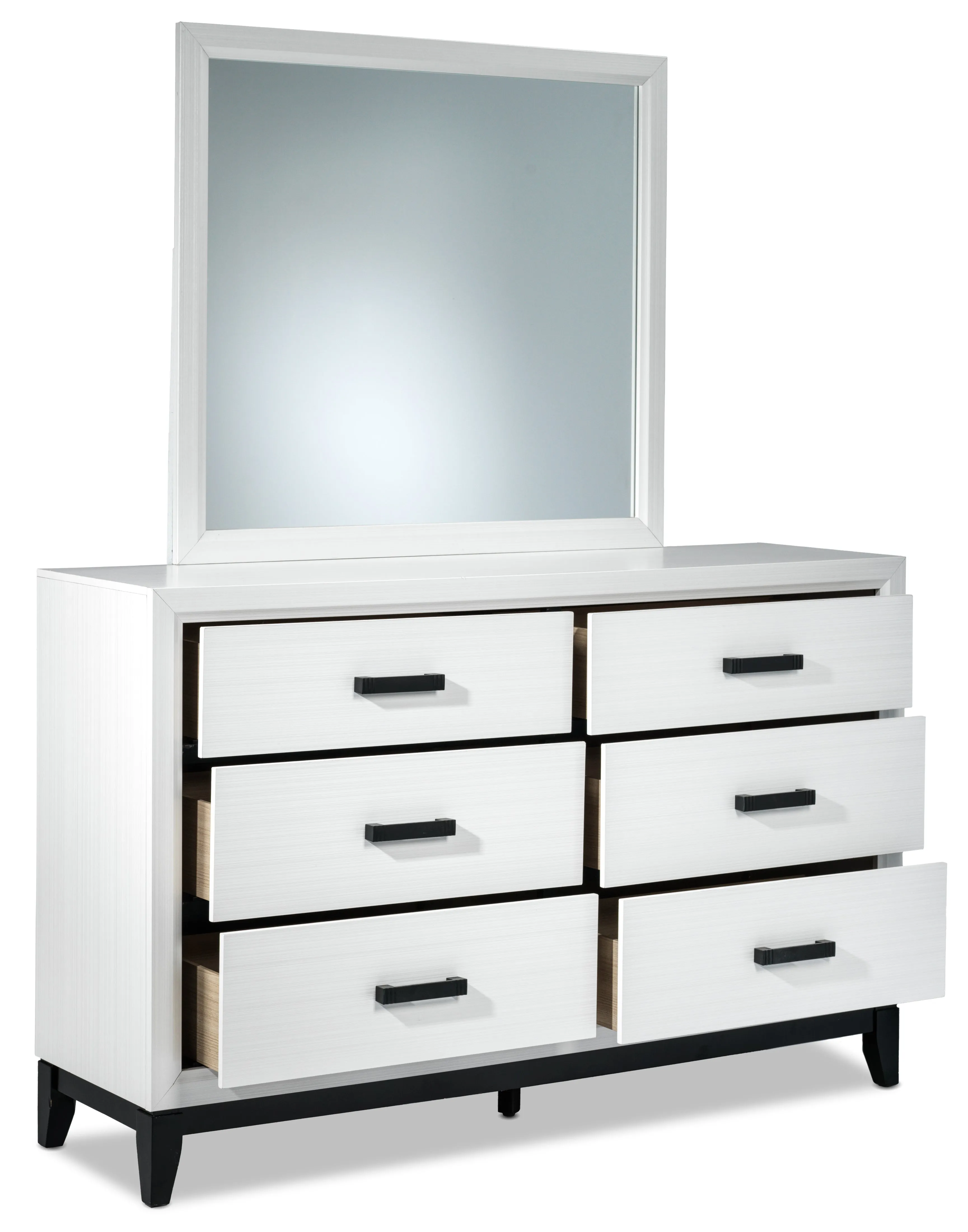 Fog 6-Piece Full Bedroom Package - White, Black
