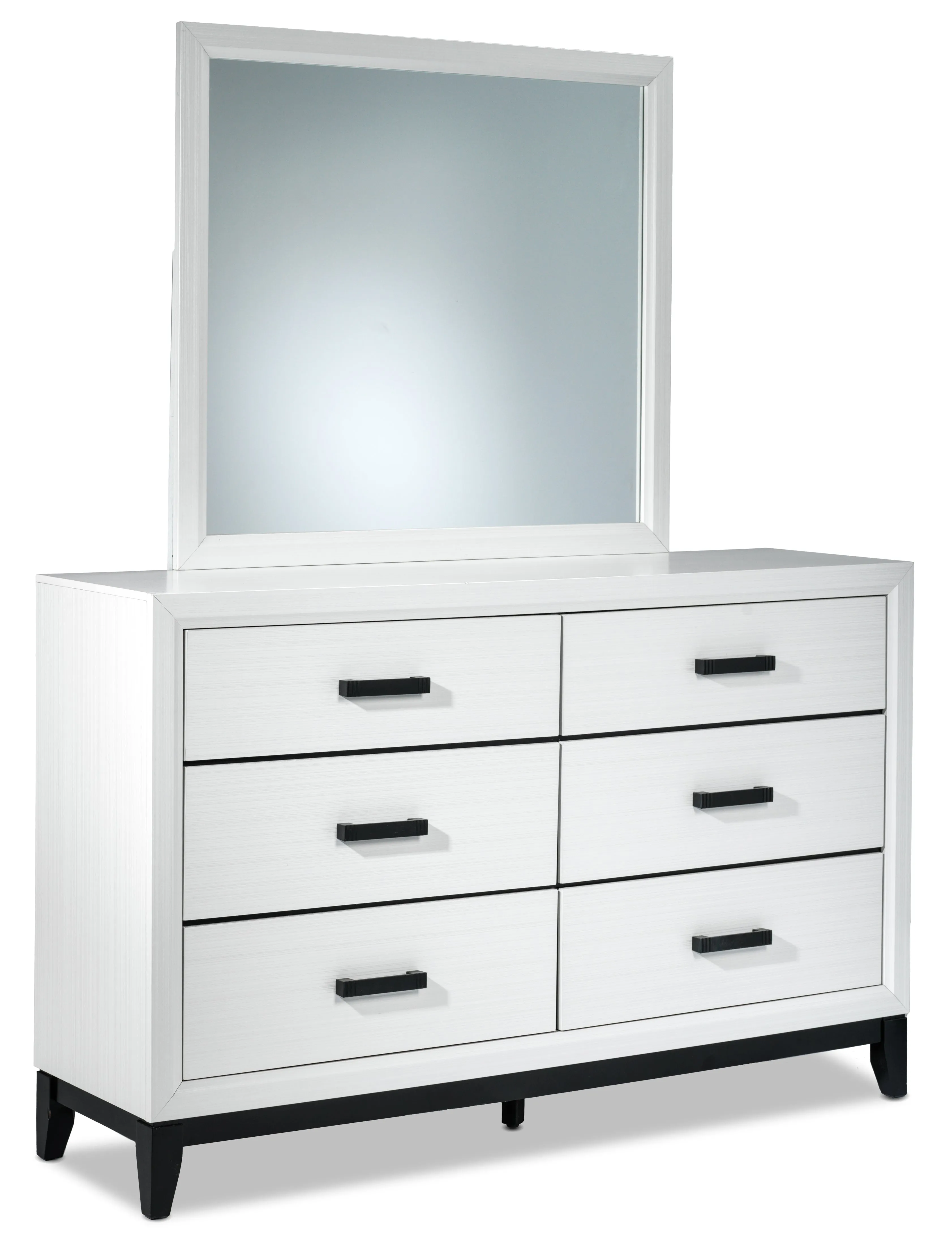 Fog 6-Piece King Bedroom Package - White, Black