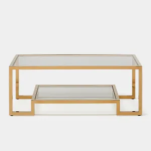 Frame - Coffee Table In Clear Glass & Champagne Finish