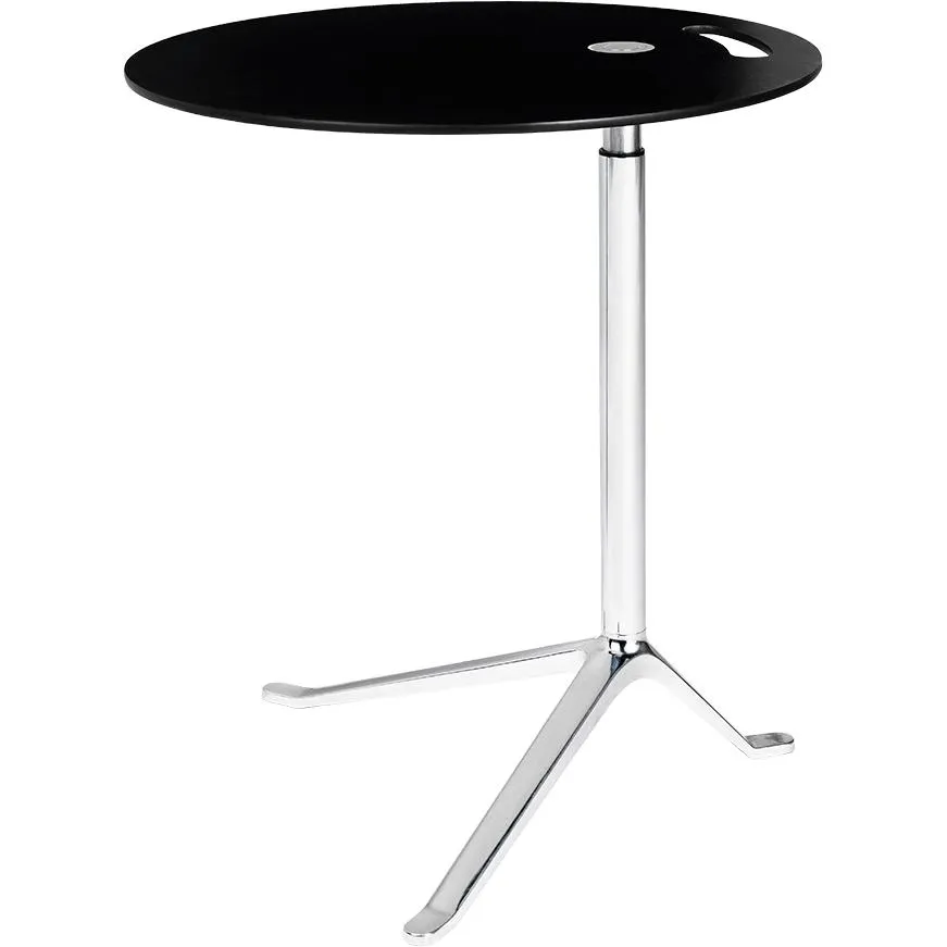 Fritz Hansen Ks11 Little Friend™ Adjustable Table, Polished Aluminium/Black Laminate
