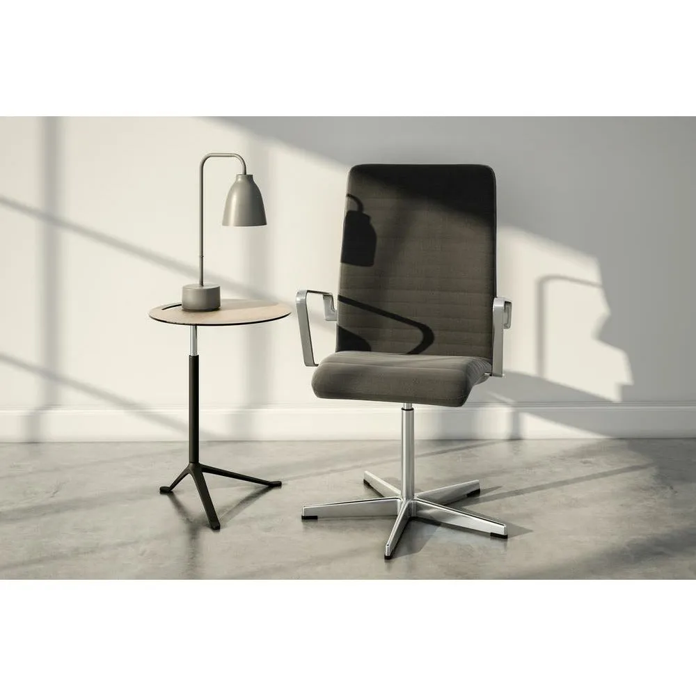 Fritz Hansen Ks11 Little Friend™ Adjustable Table, Polished Aluminium/Walnut Laminate