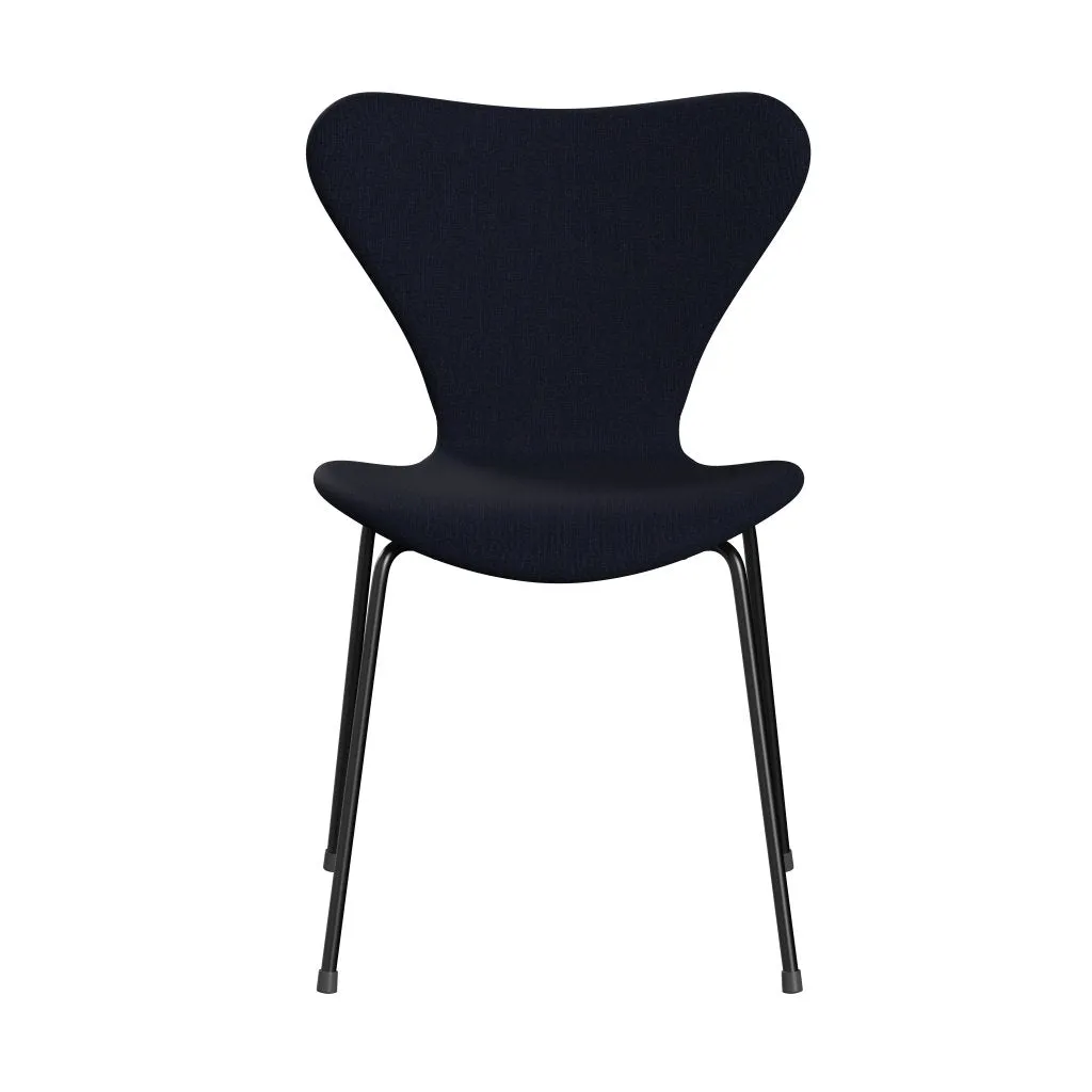 Fritz Hansen Series 7™ Chair Full Upholstery, Black/Canvas Dark Blue