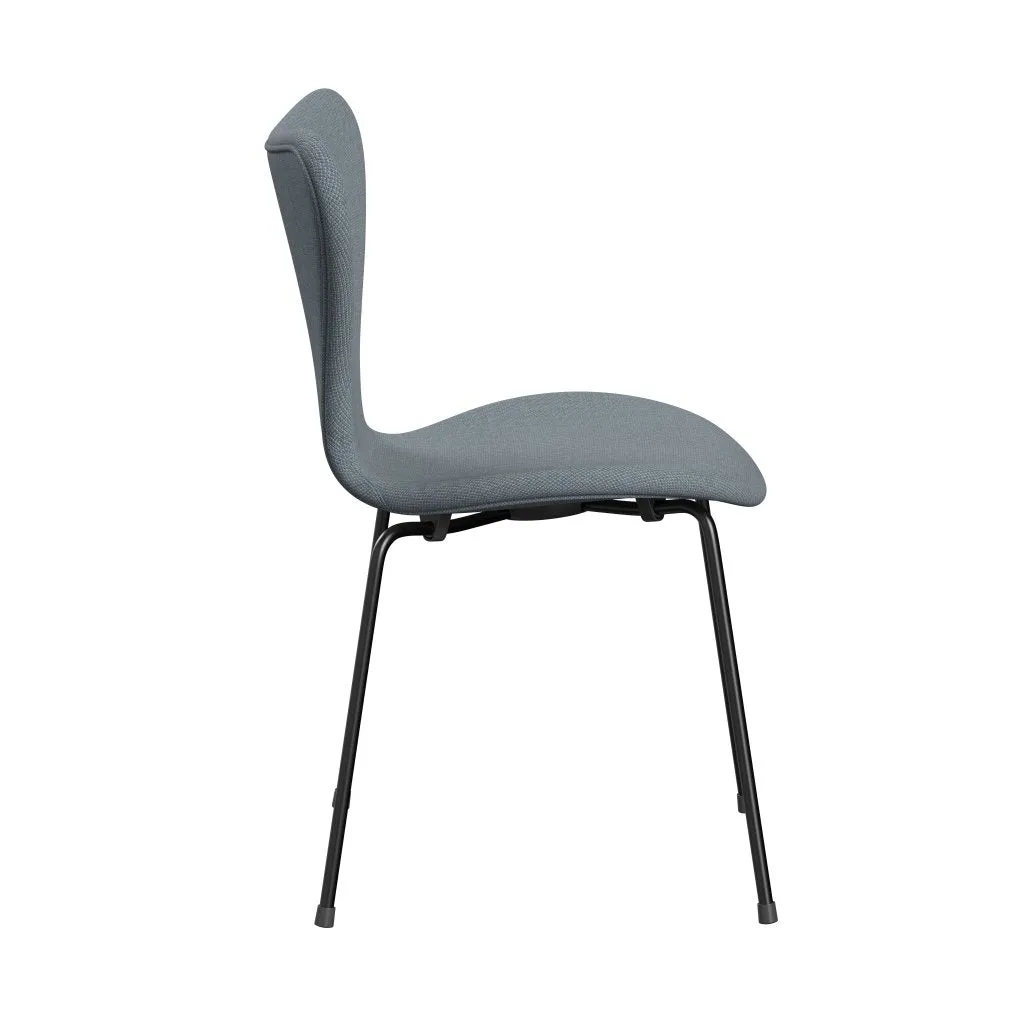 Fritz Hansen Series 7™ Chair Full Upholstery, Black/Fiord Blue/Grey