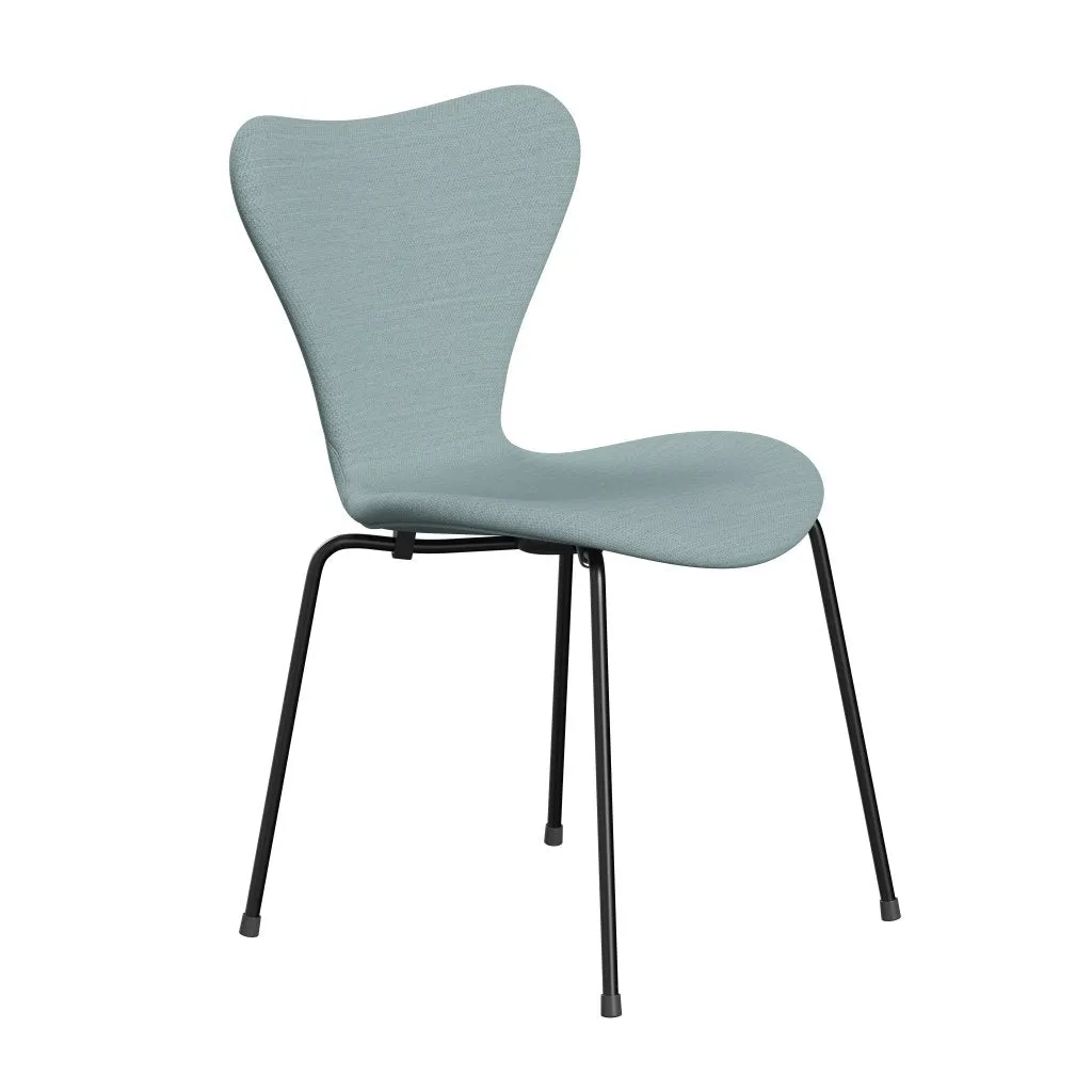 Fritz Hansen Series 7™ Chair Full Upholstery, Black/Fiord Light Blue/Stone