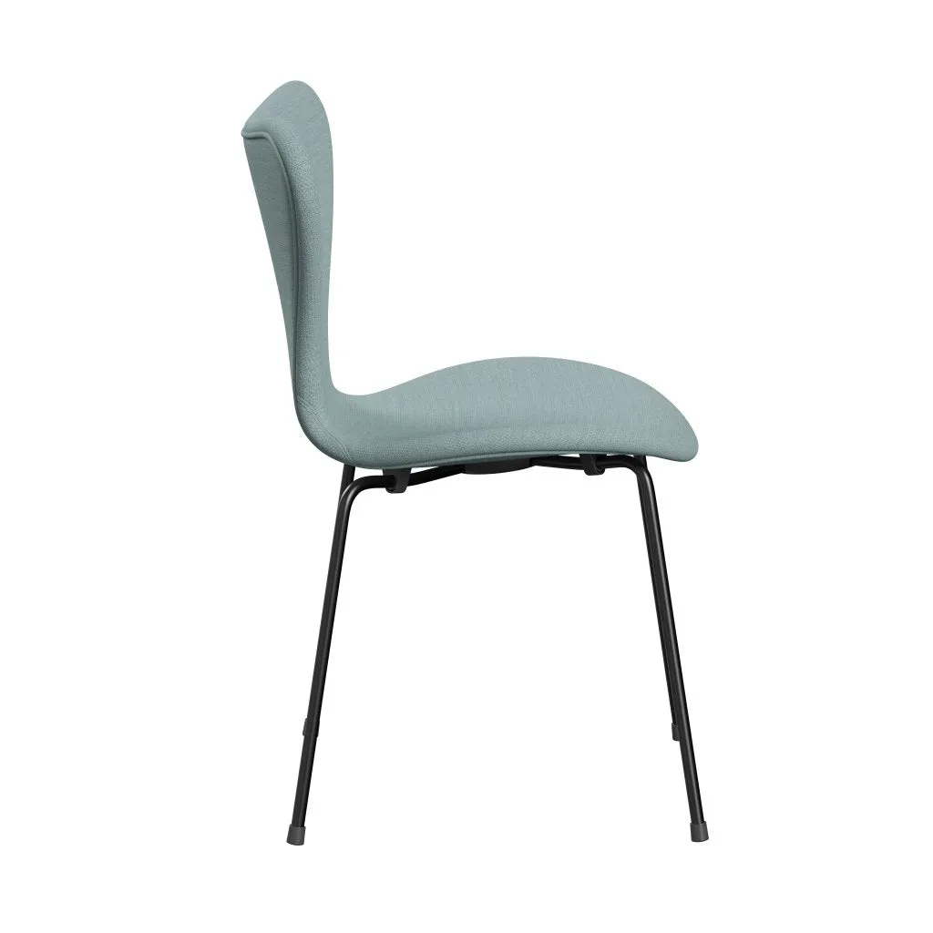 Fritz Hansen Series 7™ Chair Full Upholstery, Black/Fiord Light Blue/Stone