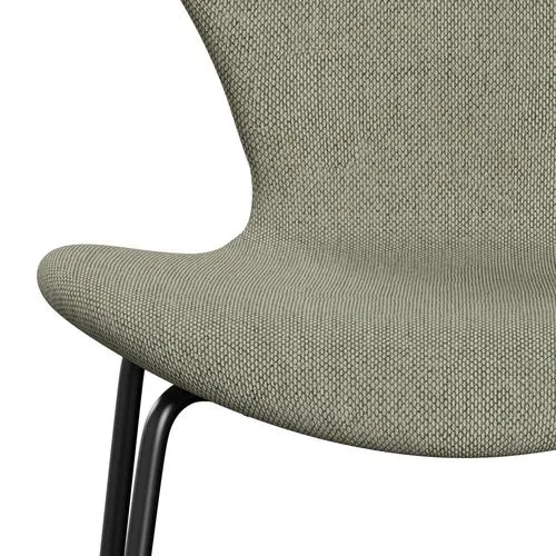 Fritz Hansen Series 7™ Chair Full Upholstery, Black/Re Wool Lime Green/Natural