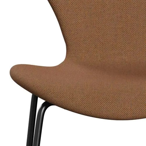 Fritz Hansen Series 7™ Chair Full Upholstery, Black/Re Wool Ornage/Natural