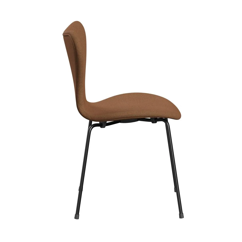 Fritz Hansen Series 7™ Chair Full Upholstery, Black/Re Wool Ornage/Natural