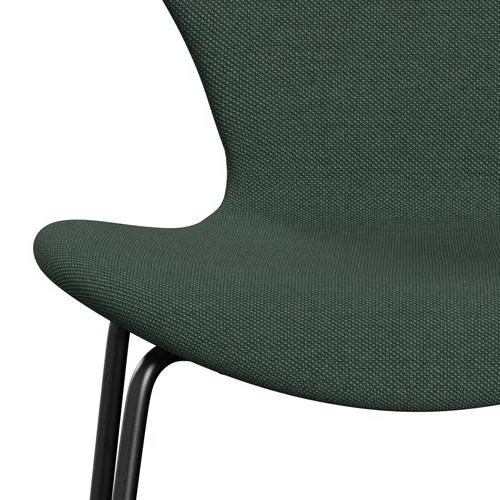 Fritz Hansen Series 7™ Chair Full Upholstery, Black/Steelcut Trio Dusty Green