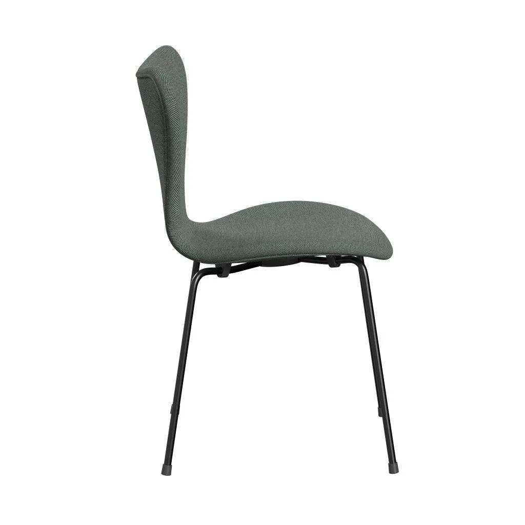 Fritz Hansen Series 7™ Chair Full Upholstery, Black/Steelcut Trio White/Dark Green
