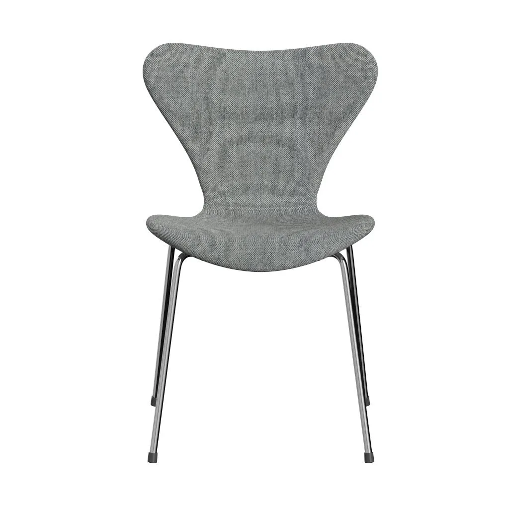 Fritz Hansen Series 7™ Chair Full Upholstery, Chrome/Hallingdal White Grey