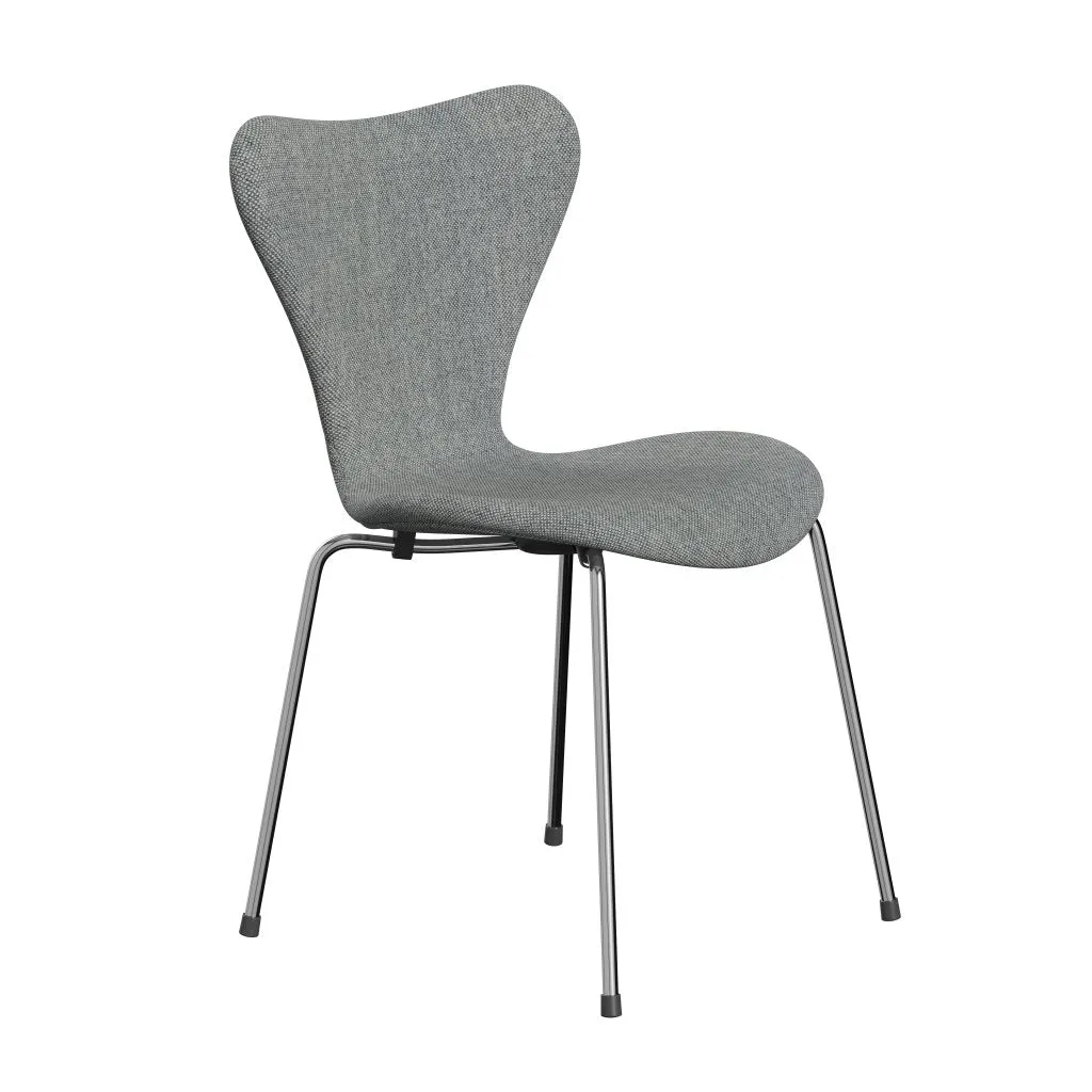 Fritz Hansen Series 7™ Chair Full Upholstery, Chrome/Hallingdal White Grey