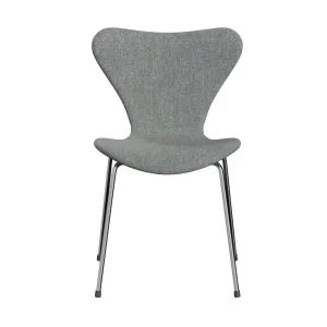 Fritz Hansen Series 7™ Chair Full Upholstery, Chrome/Hallingdal White Grey