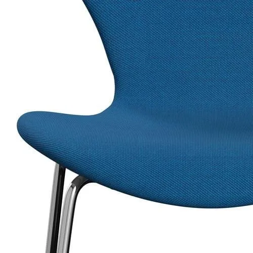 Fritz Hansen Series 7™ Chair Full Upholstery, Chrome/Steelcut Trio Turquoise/Blue