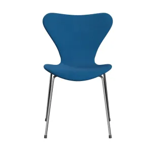 Fritz Hansen Series 7™ Chair Full Upholstery, Chrome/Steelcut Trio Turquoise/Blue